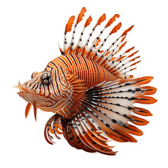 Lionfish isolated, no background