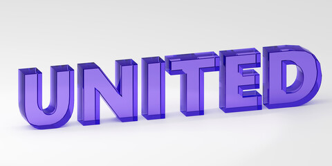 Soft purple glass United sign Minimal 3D render