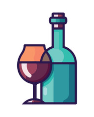 Wine bottle icon, celebration and luxury