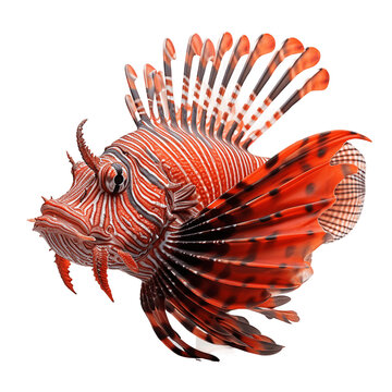 Lionfish isolated, no background