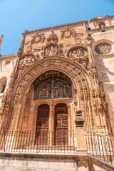 Fototapeta na wymiar Entrance door of the church of Santa María la Real in Aranda de Duero in the province of Burgos. Spain