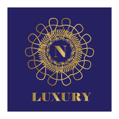 Luxury vintage crest logo. Calligraphic royal emblems and elements elegant decor. Vector crest monogram ornament for letter. Luxury logo template design vector illustration. Royal monogram crest brand