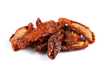 dried tomatoes on white background