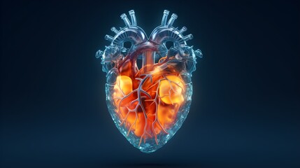 a glass heart with veins and veins