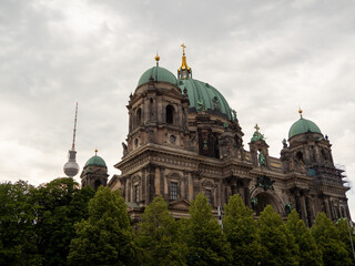 Fototapeta na wymiar Berlin Cathedral in the city center. Berlin tourist area.