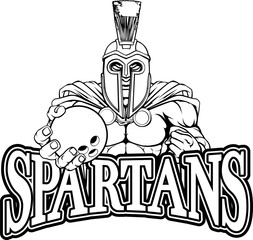 Spartan Trojan Bowling Sports Mascot