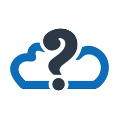 Cloud Query Flat Blue Icon Isolate On White Background Vector Illustration | Seo Icons