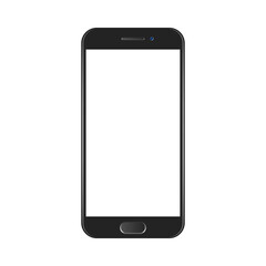 Black Mobile Phone White Display Vector Mockup Design