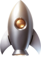 3D render rocket illustration. 3d cartoon style minimal spaceship rocket icon. isolated on white background, 3D illustration. - Generative AI.
