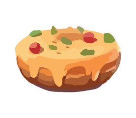 Sweet pie, fresh strawberry snack