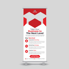 Creative corporate modern minimal business marketing roll up banner design standee banner template