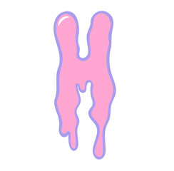 Creepy cute pastel goth halloween dripping alphabet letter