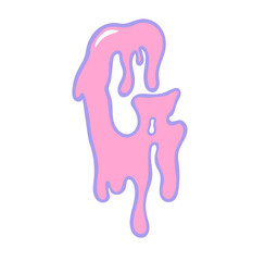 Creepy cute pastel goth halloween dripping alphabet letter