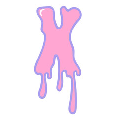 Creepy cute pastel goth halloween dripping alphabet letter