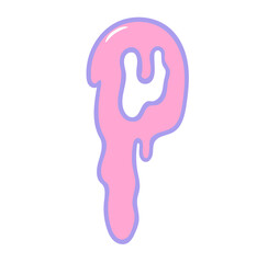 Creepy cute pastel goth halloween dripping alphabet letter