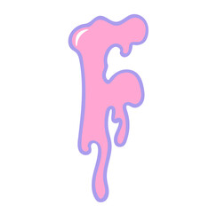 Creepy cute pastel goth halloween dripping alphabet letter
