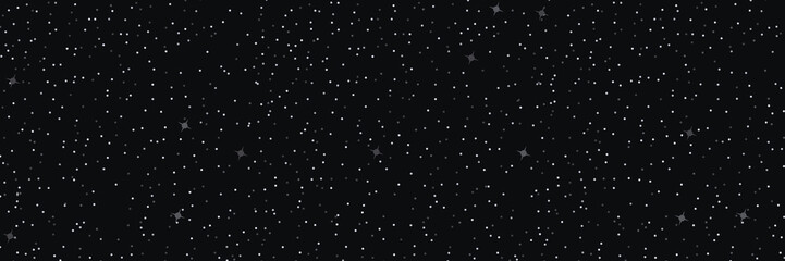 Dark starry sky background. Black galactic space with constellations