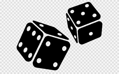 Gaming game dice. Lucky gambling dice symbol