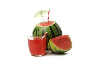 PNG, fresh and juicy summer drink - watermelon juice isolated on white background