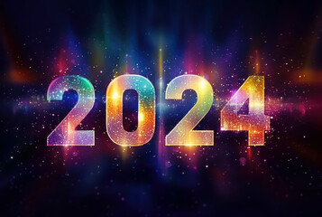 Happy New Year Celebration 2024 Sparkles Banner