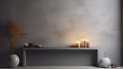 minimalistic gray backdrop with a smooth, matte texture