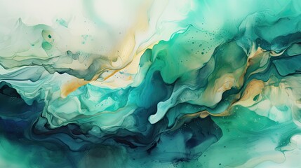 Abstract green ink wallpaper with copy space