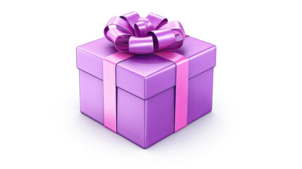 pink purple gift present box isolated on white background