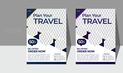 Travel poster or flyer pamphlet brochure design layout space for photo background. 