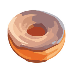 Gourmet donut with chocolate icing