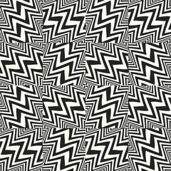 Monochrome Glitch Effect Textured Zigzag Pattern
