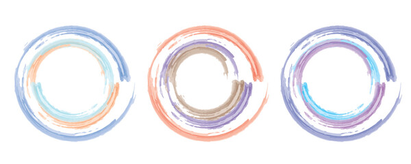 Watercolor stains in round or circle shape.