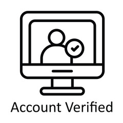 Account Verified Vector  outline Icon Design illustration. Online streaming Symbol on White background EPS 10 File
