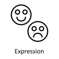 Expression Vector  outline Icon Design illustration. Online streaming Symbol on White background EPS 10 File
