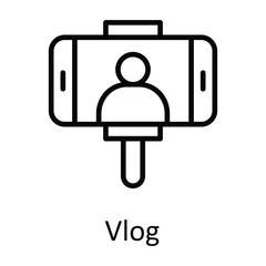 Vlog Vector  outline Icon Design illustration. Online streaming Symbol on White background EPS 10 File
