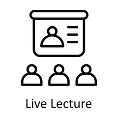 Live Lecture Vector  outline Icon Design illustration. Online streaming Symbol on White background EPS 10 File
