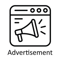 Advertisement Vector  outline Icon Design illustration. Online streaming Symbol on White background EPS 10 File
