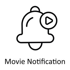 Fototapeta premium Movie Notification Vector outline Icon Design illustration. Online streaming Symbol on White background EPS 10 File 