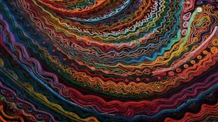 colorful Swirly Micro photography of a thread, fabric