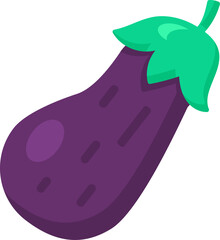 Flat Vegetable Organic Eggplant Icon