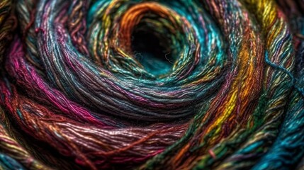 colorful Swirly Micro photography of a thread, fabric