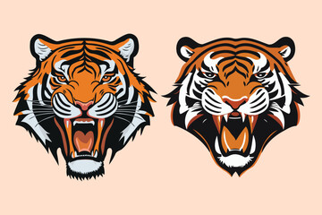 Tiger head logo icon vector illustration