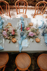 floral table decoration for wedding celebration