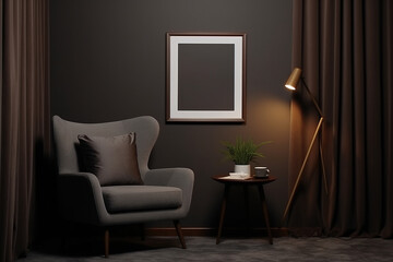 photo frame on a dark room