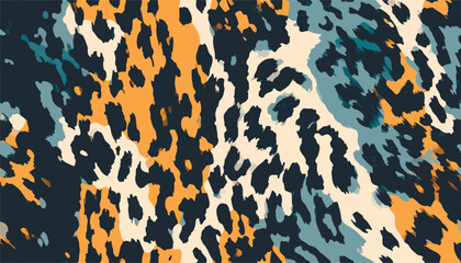 Modern hand drawn abstract leopard skin pattern. Collage black and white print. Fashionable template for design. © Eli Berr