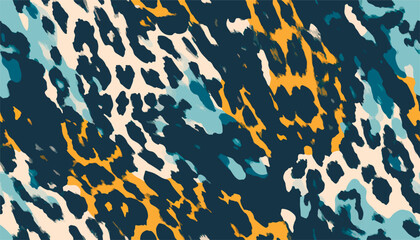 Modern hand drawn abstract leopard skin pattern. Collage black and white print. Fashionable template for design. © Eli Berr