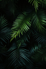 Tropische Blätter Hintergrund. Grüne Palmenblätter Hintergrund -  mit AI erstellt	
