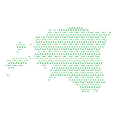 Map of the country of Estonia  with green recycle logo icons texture on a white background