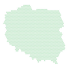 Map of the country of Poland  with green recycle logo icons texture on a white background
