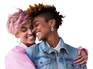 portrait of a happy female couple