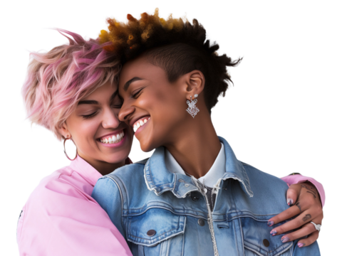 portrait of a happy female couple